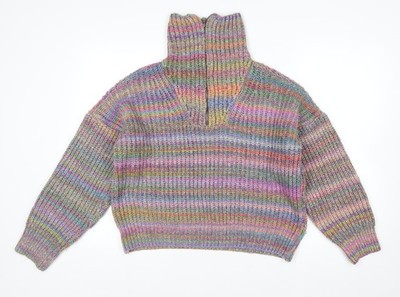 Urban Outfitters Damen Pullover Mehrfarbig Grobstrick Half Zip M