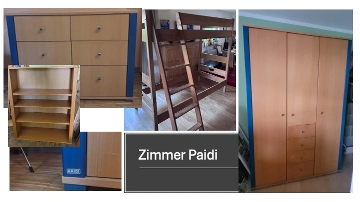 5-tlg langlebiges Kinderzimmer Paidi Varietta Buche Massiv Klassiker Original