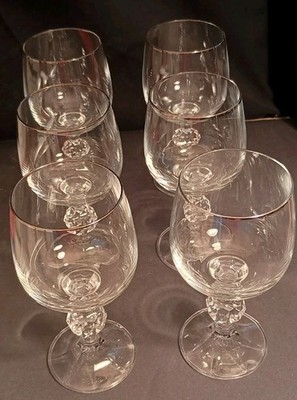 Vintage Bohemia Claudia Polish Made  Fine Crystal Wines - Set of 6