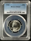 1944  25C Washington Quarter Dollar PCGS MS65   80476005