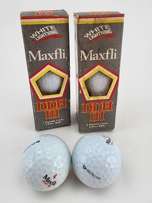 Dunlop 2 pk of 3 White Lightning Maxfli DDH III Golf Balls 6 balls total