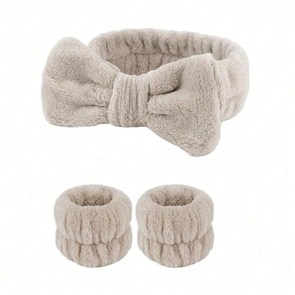 Diadema Spa para Lavarse la Cara, Maquillaje Niñas Pajarita Banda para el Cabello Foto 3 de 4