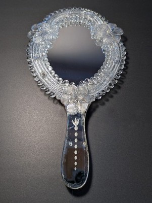 Murano glass hand mirror / wall hanging, small