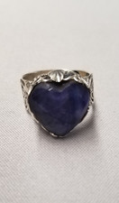 Sterling Silver Sodalite Adjustable Ring sz 7