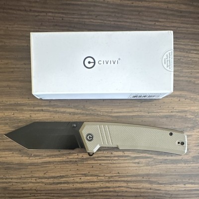 CIVIVI Bhaltair C23024-2 Pocketknife Tan G10 Handle Black 14C28N Blade