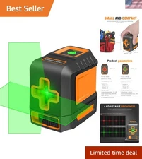 Precision Self-Leveling Cross Line Laser Level - Green/Red Beam,  Durable
