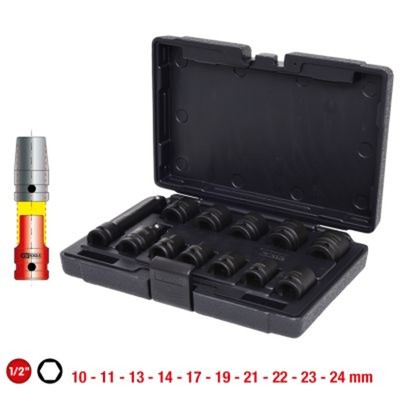 KS TOOLS Kraft-Stecknuss-Satz 515.0112 Chrom-Molybdänstahl