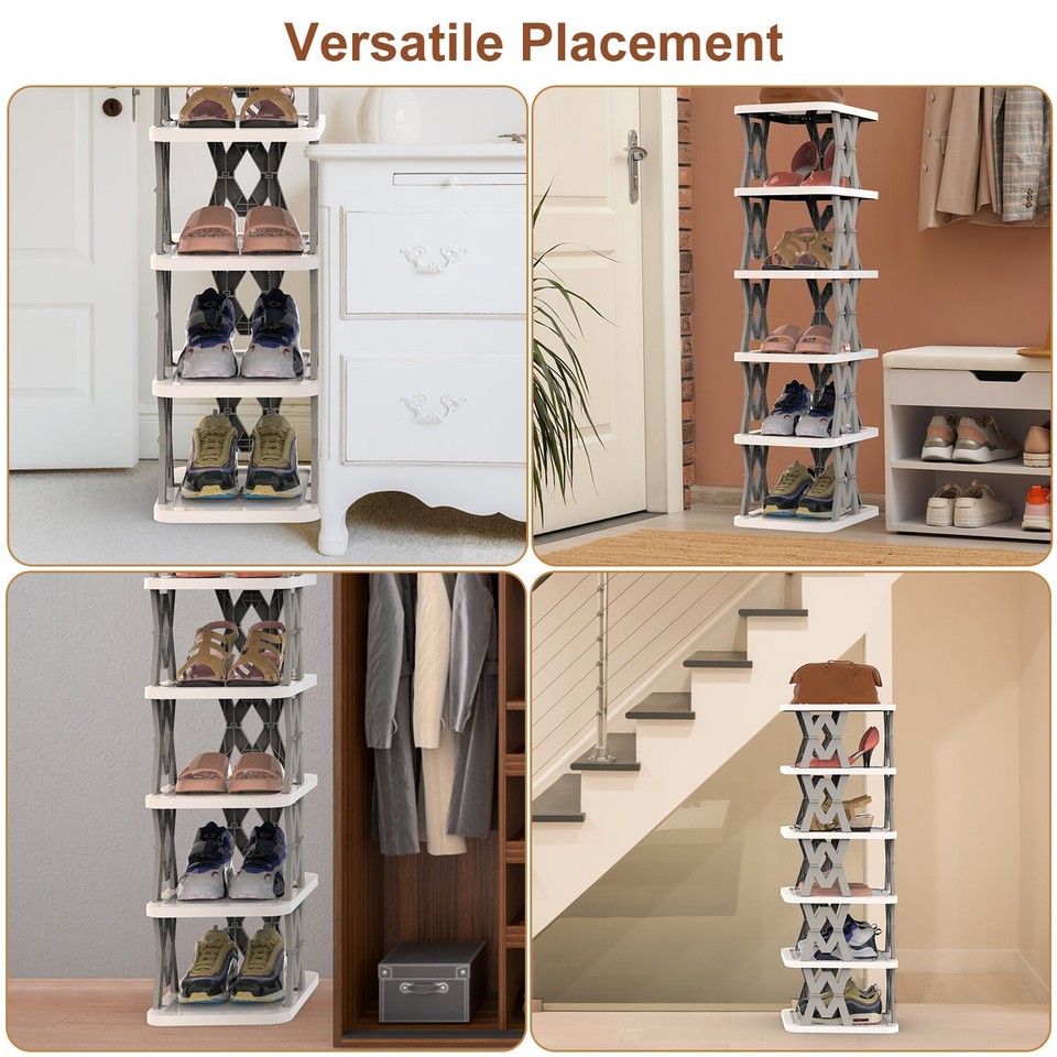 Foldable Shoe Rack 6Tier Shoes Shelf Vertical Shoe Narrow Shoe Rack ...