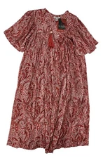 Go Softly Patio Dress Small S Paisley Red 100% Rayon
