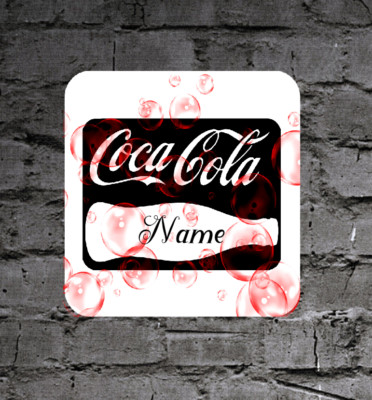 Cola Geschenk, Name hinzufügen, Getränkeuntersetzer, Geburtstagsgeschenk, Cola, Schreibtischgeschenk