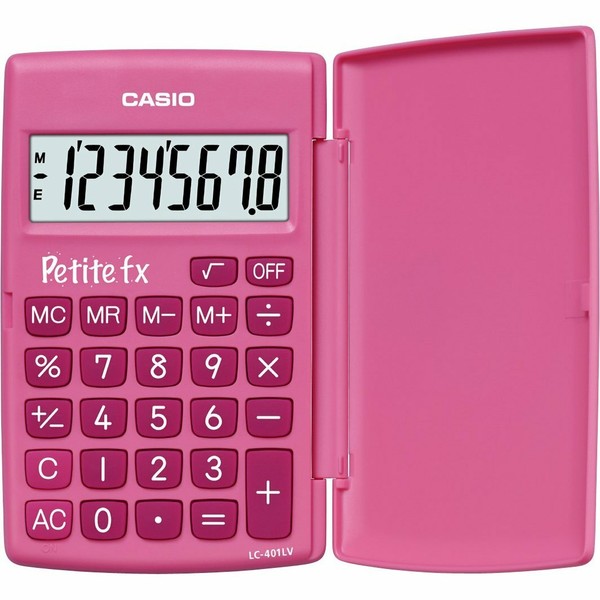 Taschenrechner Casio LC-401LV Pk Schulrechner Tischrechner Rechner 8 Stellig Lcd-image