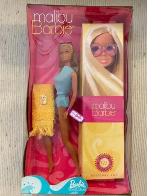 Reproduction 2001 de Barbie Malibu 1971 - complète avec boîte souvenir - Photo 1/4