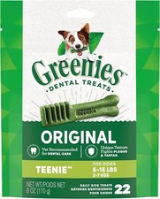 GREENIES Original TEENIE Natural Dental Care Dog Treats, 6 oz. Pack 22 Treats