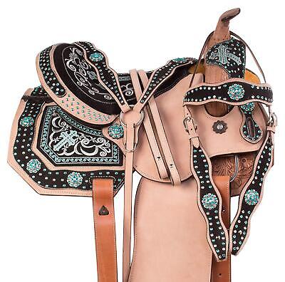 Selle cheval équestre course tonneau western cuir usiné sculpté vente en gros 12-18 pouces