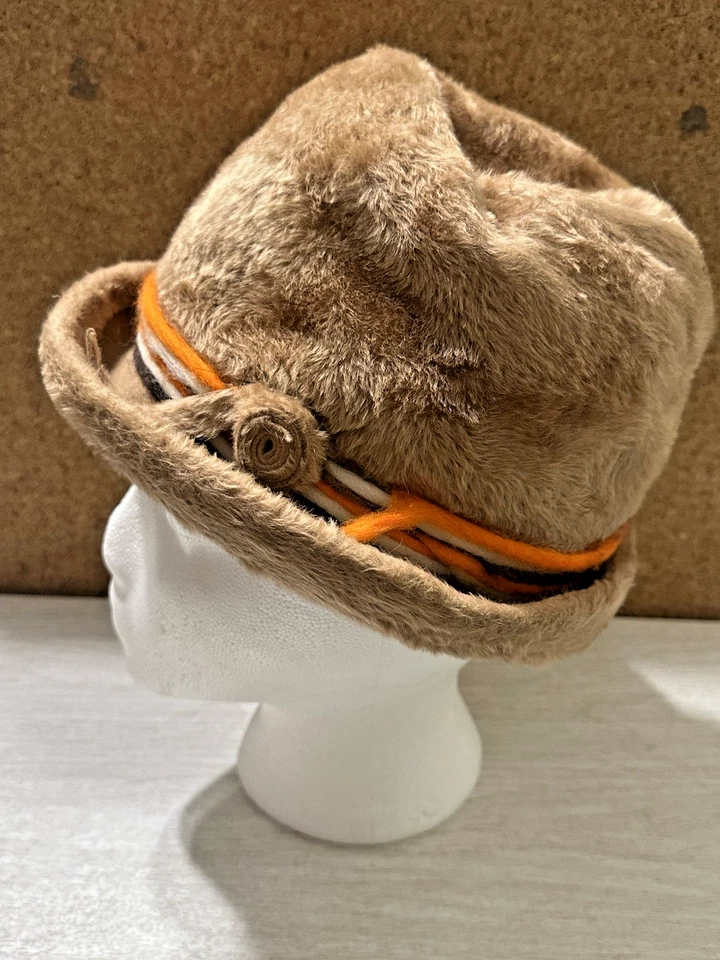 SOMBRERO DE PIEL SINTÉTICA MARRÓN VINTAGE AÑOS 50 MEDIADOS DE SIGLO PARA MUJER MARCELLE ORIGINALES ITALIA Foto 2 de 4