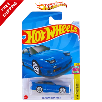 New Hot Wheels 96 Nissan 180SX Type X Blue #211 Mainline 2024 Case