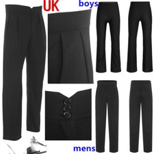 UK Boys Mens Jazz Latin Dance Pants Stretchy Bootcut Flared Trousers Leggings