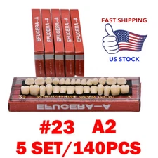 5 Set Dental Acrylic Resin Denture Shade A2 #23 Upper Lower Full Set NEW