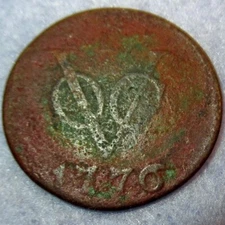 1776 Magic Keydate! Date of Independence! Colonial New York Penny Gelderland Cer