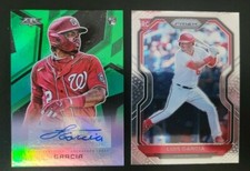 Luis Garcia 2021 Topps Fire Green Parallel RC Auto #/75 & 21 Prizm Base RC #57