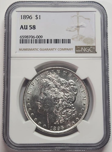 1896 P Morgan Silver Dollar NGC AU-58