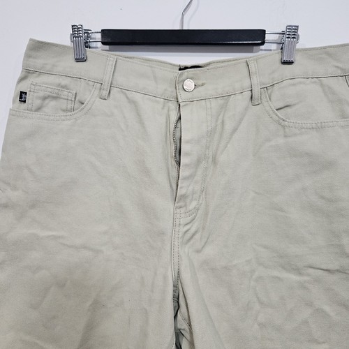 Stussy Big Ol Jeans Shorts Mens Size W36 Beige Cream Denim Shorts Cotton Baggy - Picture 6 of 13