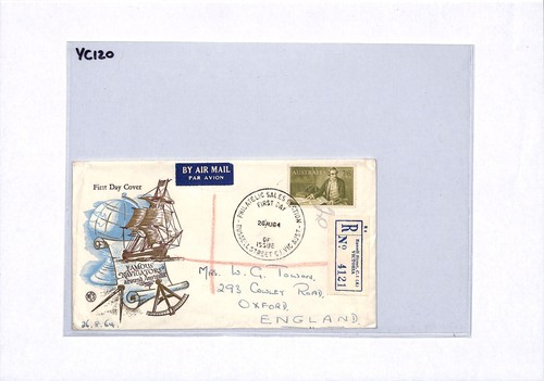 AUSTRALIA Illustrated NAVIGATORS FDC 7s/6d COOK Registered 1964 First Day YC120 - Picture 5 of 10
