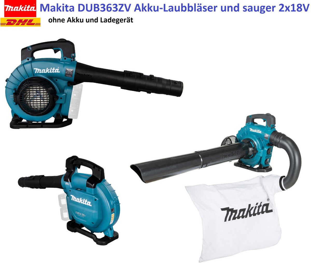 DE Elektro Laubbläser Laubgebläse Handbläser Akku Gebläse Bläser Für