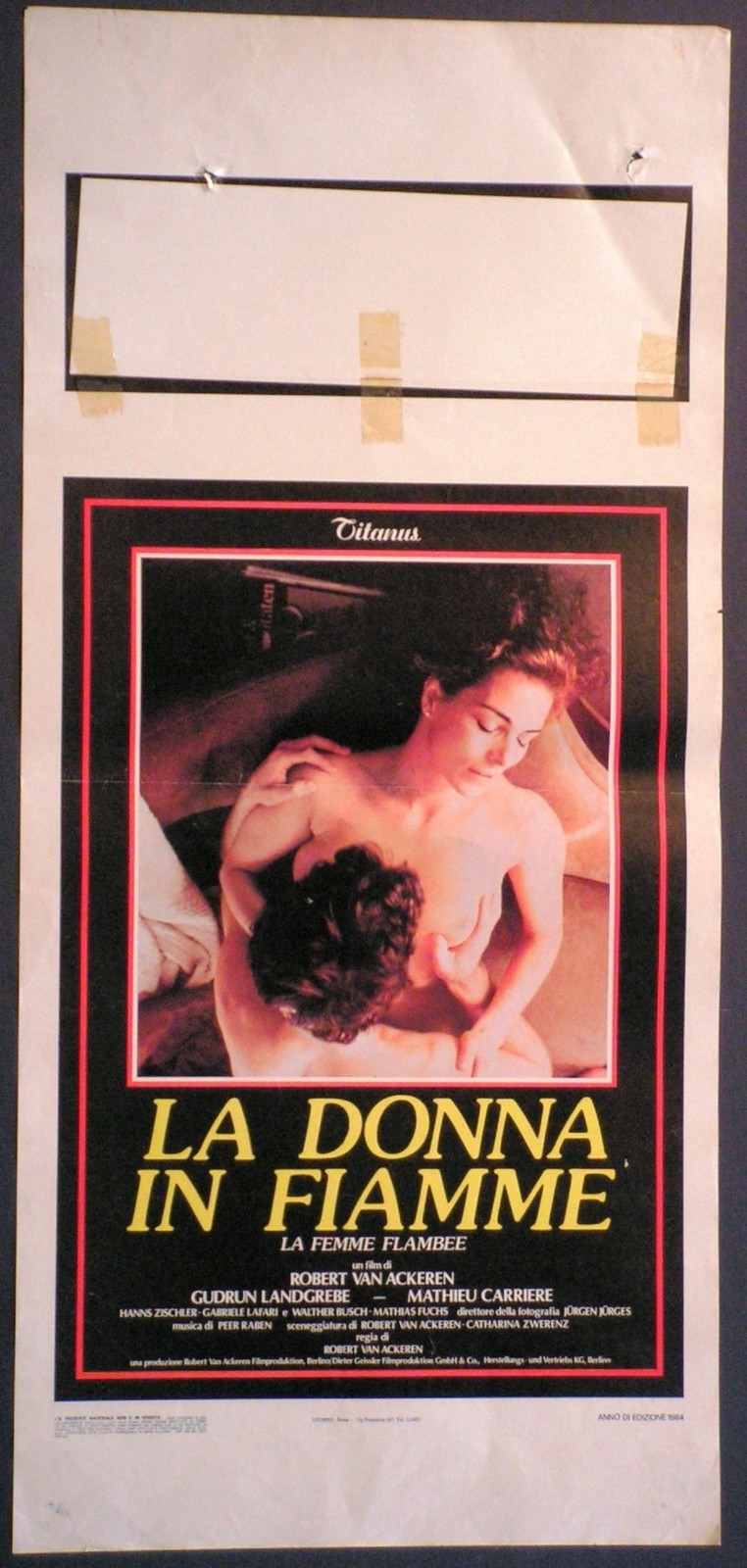 Locandina originale film La donna in fiamme (1983) - Regia di Robert van Ackeren