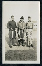 Vintage Photo MEN HOLDING FISH FROM THE 'BIG CATCH' WADER BOOTS 1940's 02