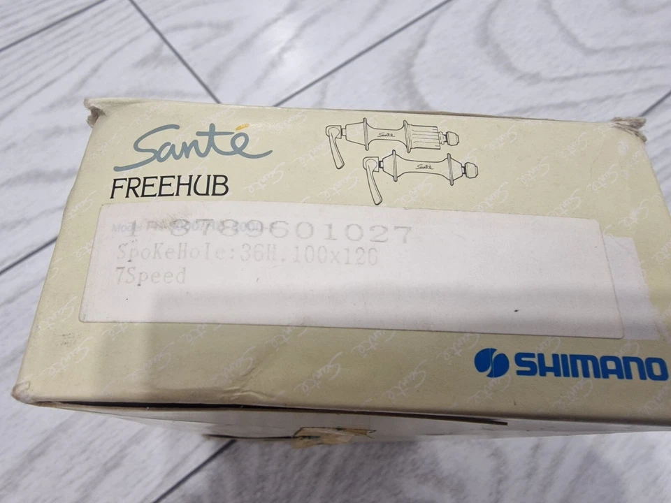 Juego de bujes de bicicleta delanteros y traseros de 7 velocidades Shimano Sante 5000 de colección 36H NOS Foto 3 de 4