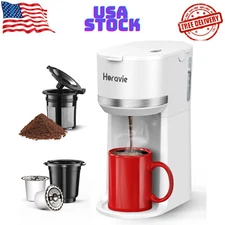 Mini Single Serve Coffee Maker for K Cup & Ground Coffee, 6 to 12 oz. Brew Sizes