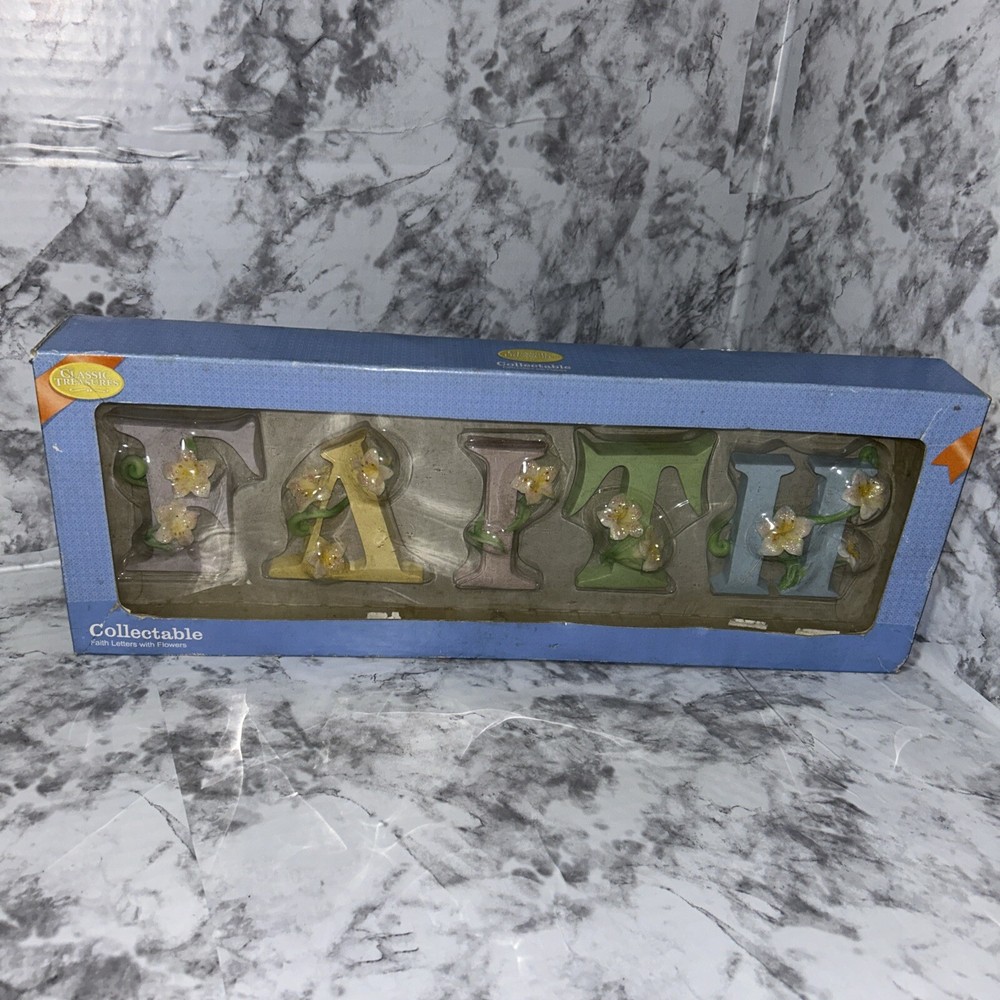 Classic Treasures Collectable FAITH 4” Letter Figurines Decor
