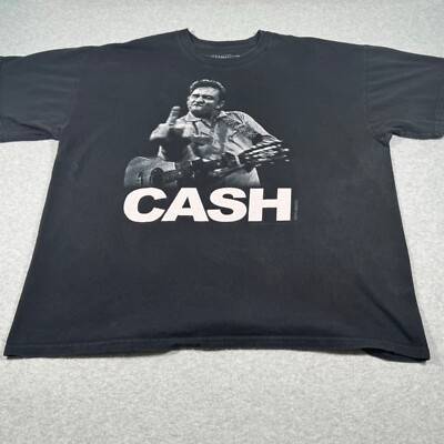 Johnny Cash Shirt Adult Extra Extra Large Black Country Music Singer Songwriter