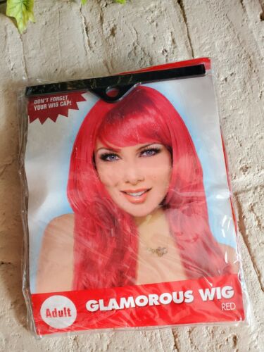 Glamorous Halloween Dress up Costume Hair Long Red Wig | eBay