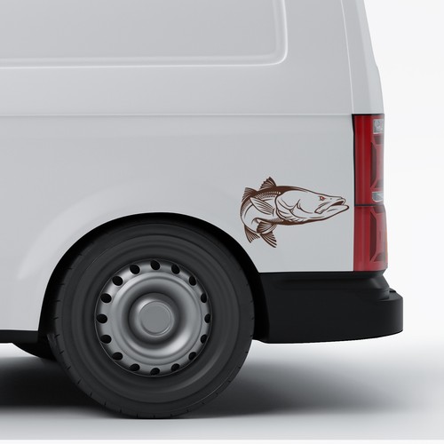 Fisch Aufkleber 19,1x29,3 Angeln Fischen Sticker Auto Boot Braun K174 01 - Bild 3 von 7