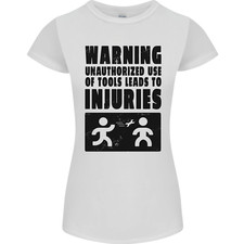 Warning Strumenti Fai da Te Artigiano Carpentiere Donna Minuta Taglio T-Shirt