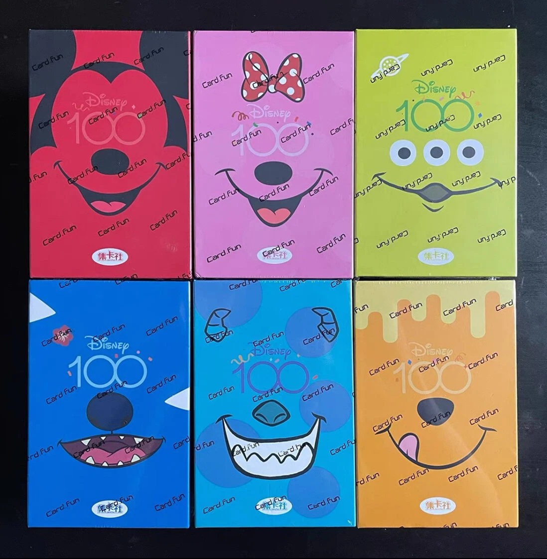 (LOT 6) Card Fun Disney 100 Joyful Trading Card 6 Sealed Box Set 2023 Mickey
