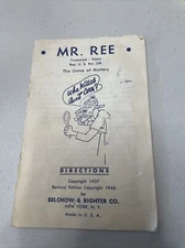 1946 Mr Ree Board Game Selchow And Righter Revised Edition Instruction Set