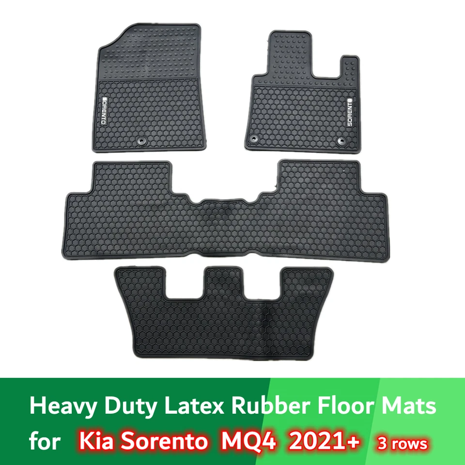 Heavy Duty Waterproof Rubber Floor Mats for Kia Sorento MQ4 2021 -Current 3 Rows