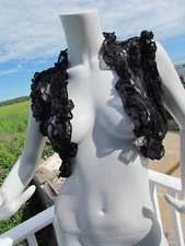 NEW XL black lace shrug Pyramid Collection bolero top crop jacket sexy elegant