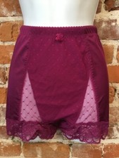 Rhonda Shear Mulberry Pink Mesh Dot Pin-Up Retro High Waist Panties New
