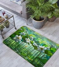 3D White Lotus NBC76 Game Rug Mat Elegant Photo Carpet Mat Eve 2023