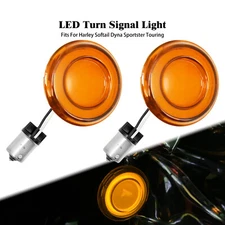 LED Turn Signal Bullet Light Lens 1156 Indicator Fit For Harley Dyna Touring