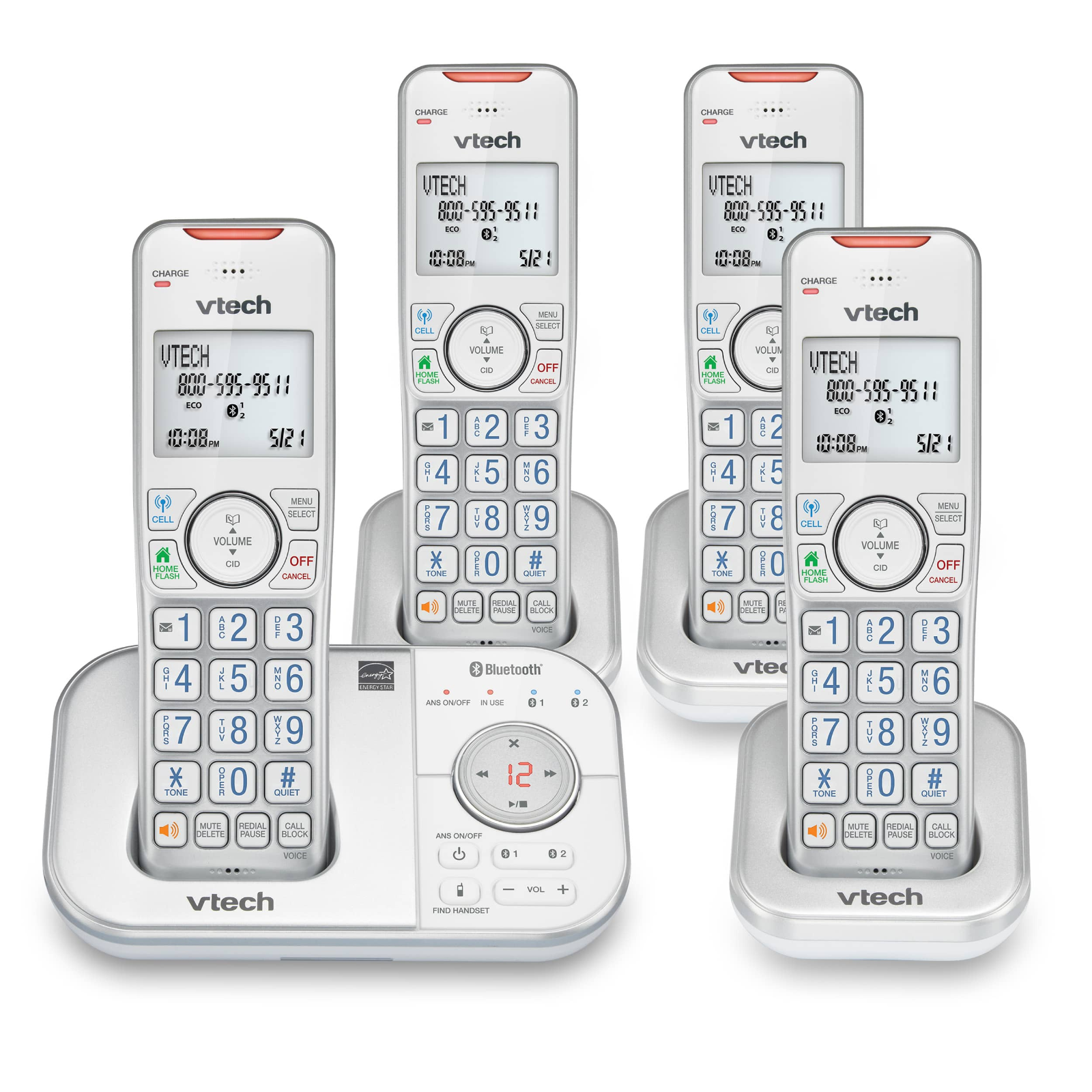 VTech 4 Handset Cordless Answering System with Smart Call Blocker & Caller ID/Wa