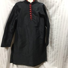 Indian Kurtan Kurta Asian Top Ceremonial Ethnic Black 44 Pajamas