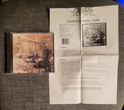 ABADDON INCARNATE 'Nadir' CD w/ Promo Sheet RARE Mourning Beloveth, Void RARE