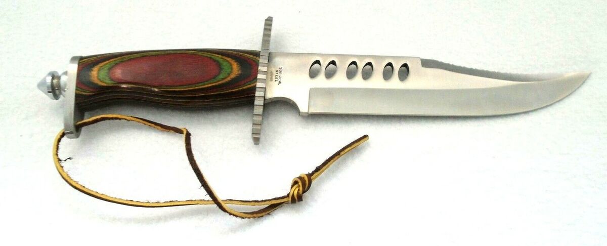 VINTAGE FROST CUTLERY CROCODILE BOWIE I FIXED BLACK BLADE VINTAGE FROST CUTLERY CROCODILE BOWIE I FIXED BLACK BLADE