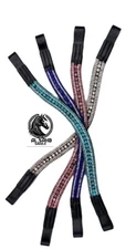 Bling 5 Row Crystal Leather Wave Browband for Horse dressing With Free Shipping.