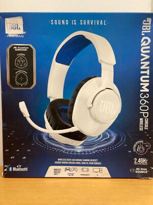 JBL Quantum 360P Console Wireless Bluetooth Over-Ear Gaming Headset - White